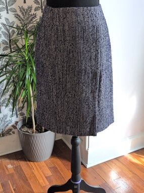Brooks Brothers Navy and White Tweed Pencil Skirt